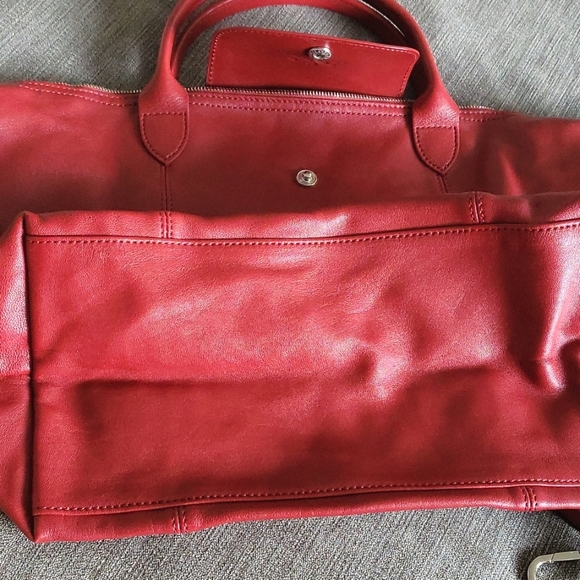 LONGCHAMP Medium Leather Le Pliage Cuir Tote genuine leather discontinued - Picture 9 of 16